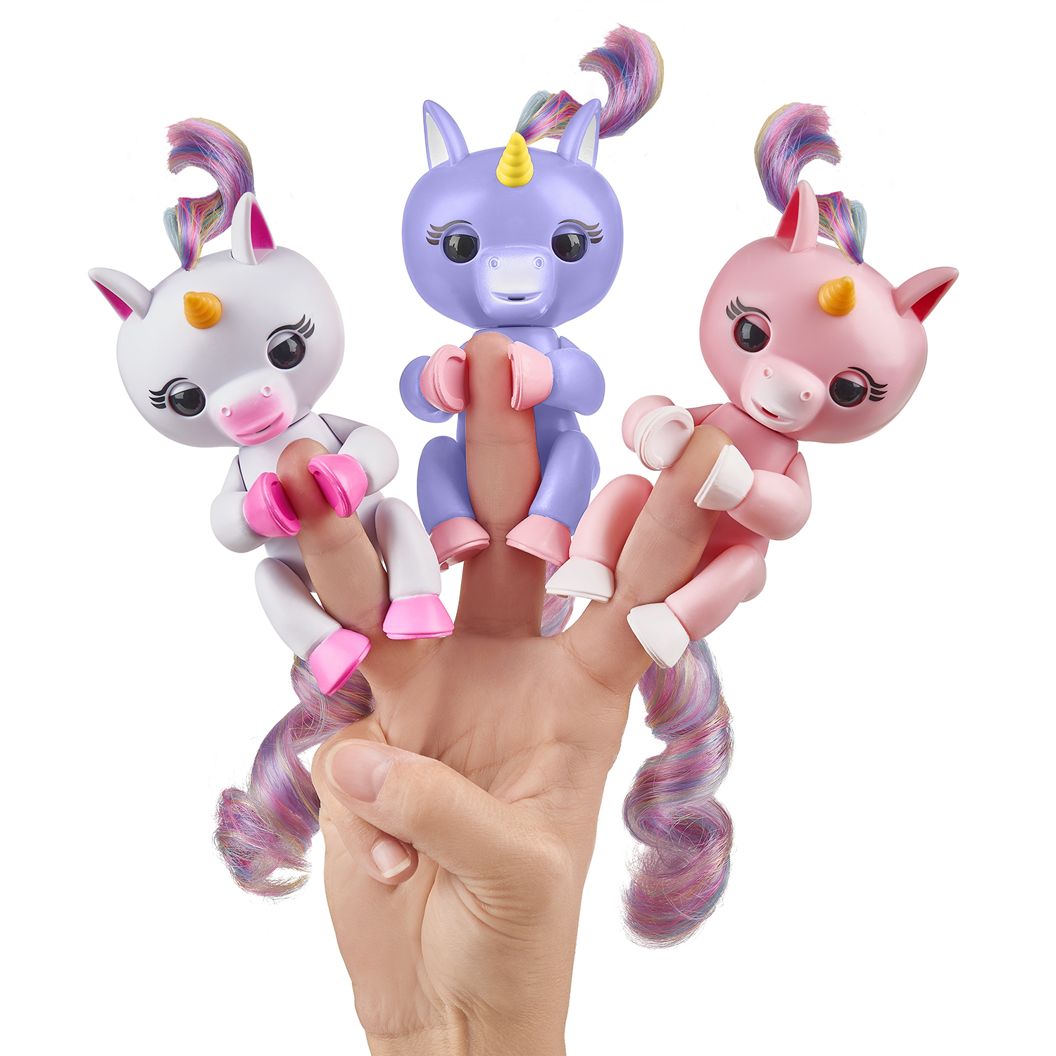 The new Fingerlings unicorns, from left: Gigi, Alika, and Gemma.
