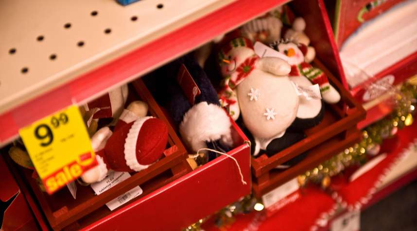 Christmas ornaments  are seen for sale at a CVS store in Washington on December 5, 2008.