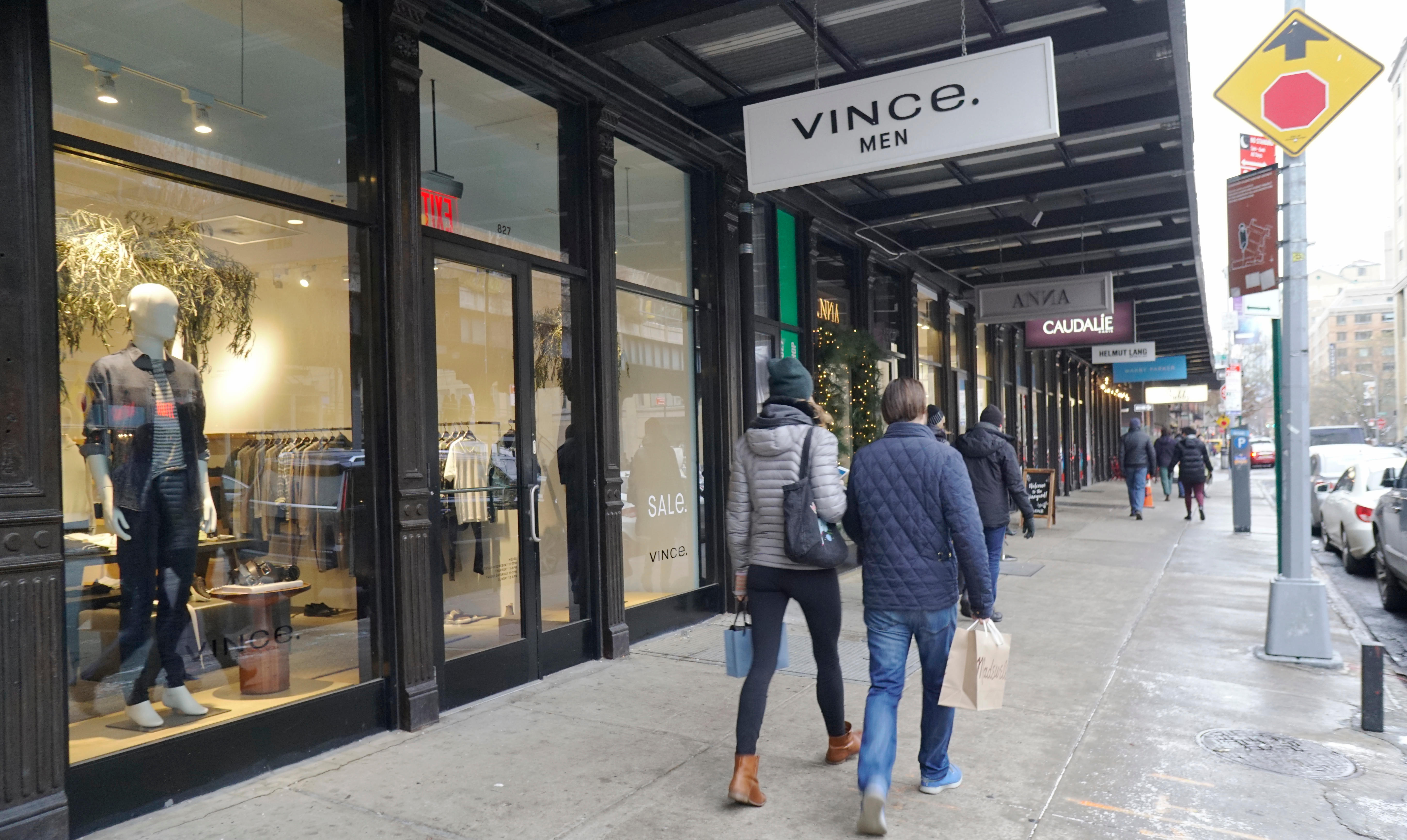 A Vince clothing store in the Meatpacking District in New York on Saturday, December 16, 2017. Vince is on the list of struggling retailers such as Charlotte Russe and Nine West that are suffering from reduced foot traffic as shoppers gravitate towards on