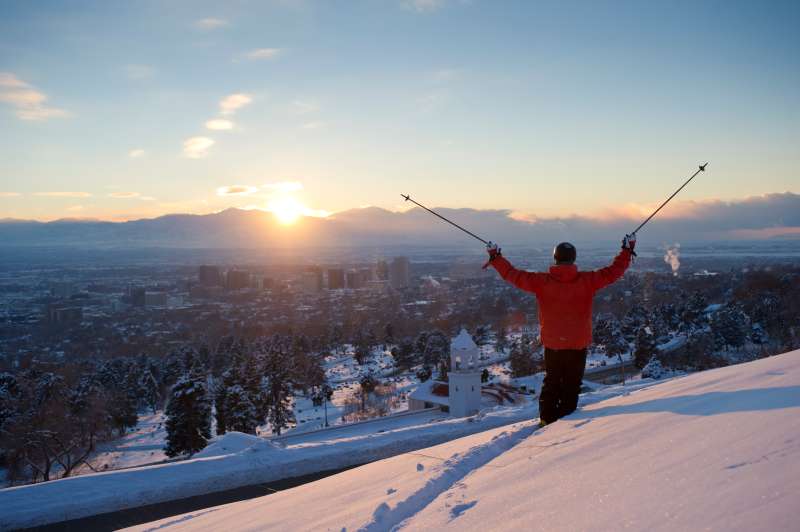 Man skiing in Utah