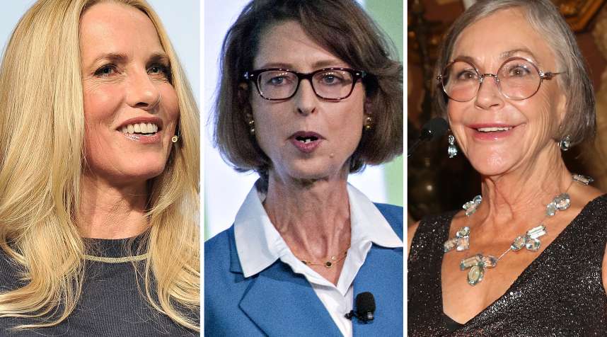 From left to right: Laurene Powell Jobs, Abigail Johnson, Alice Walton are among the 10 richest women in America.