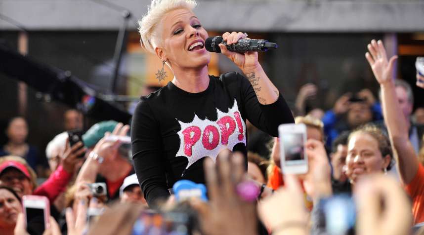 NEW YORK, NY - SEPTEMBER 18:  Pink performs on NBC's  Today  at Rockefeller Plaza on September 18, 2012 in New York City.  (Photo by D Dipasupil/FilmMagic)