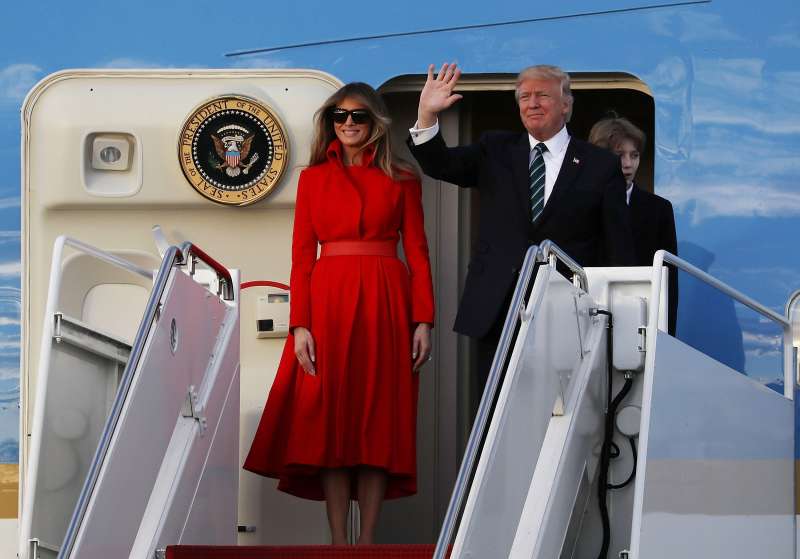 President Trump Arrives In Florida For Weekend At Mar-A-Lago Estate