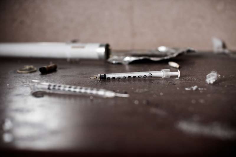UK, Heroin needles in abandoned hotel, Needle, Syringe, Heroin, Danger