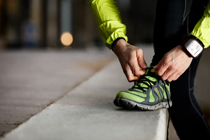 Athlete preparing work out