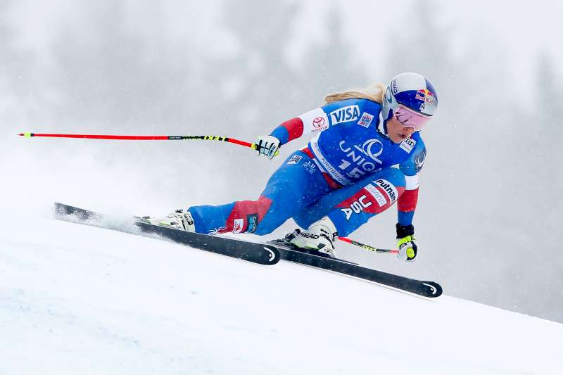 Lindsey Vonn of USA competes during the Audi FIS Alpine Ski World Cup Women's Downhill on January 14, 2018 in Bad Kleinkirchheim, Austria.