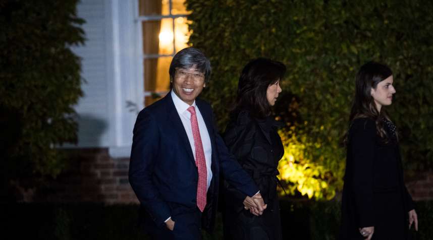 Dr. Patrick Soon-Shiong arrives at the Trump National Golf Club Bedminster clubhouse at Trump National Golf Club Bedminster in Bedminster Township, N.J. on Saturday, Nov. 19, 2016.