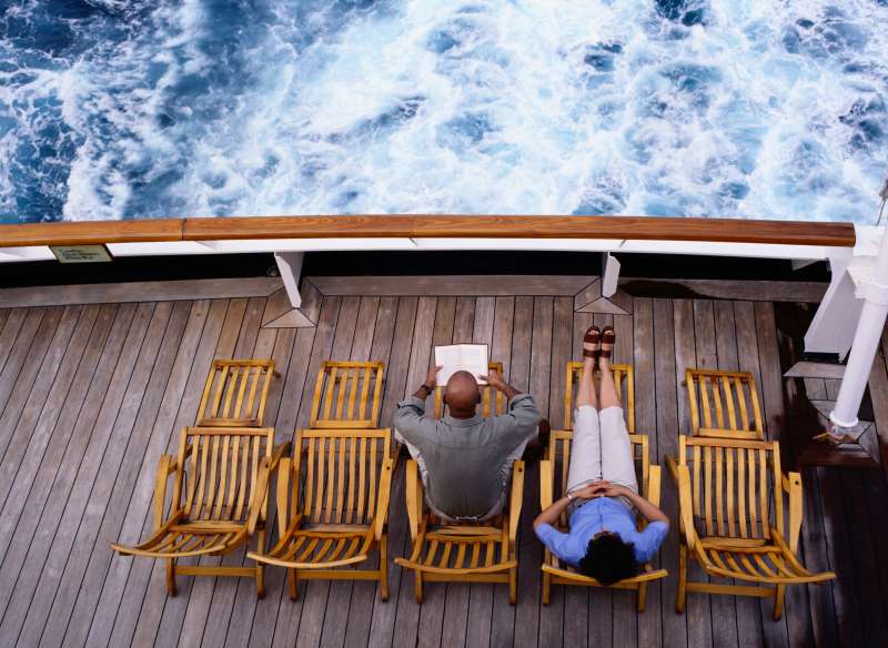 Couple Sitting on a Cruise Ship Deck