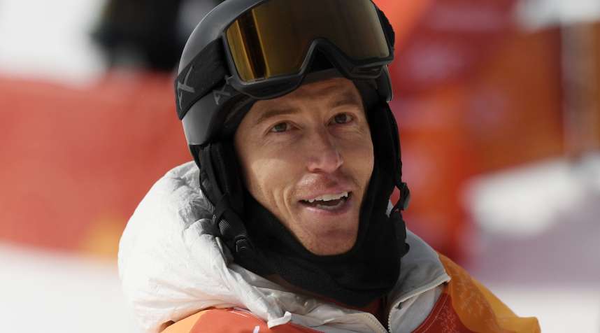 Shaun White looks on following his first run during the Snowboard Men's Halfpipe Qualification at the PyeongChang 2018 Winter Olympic Games.