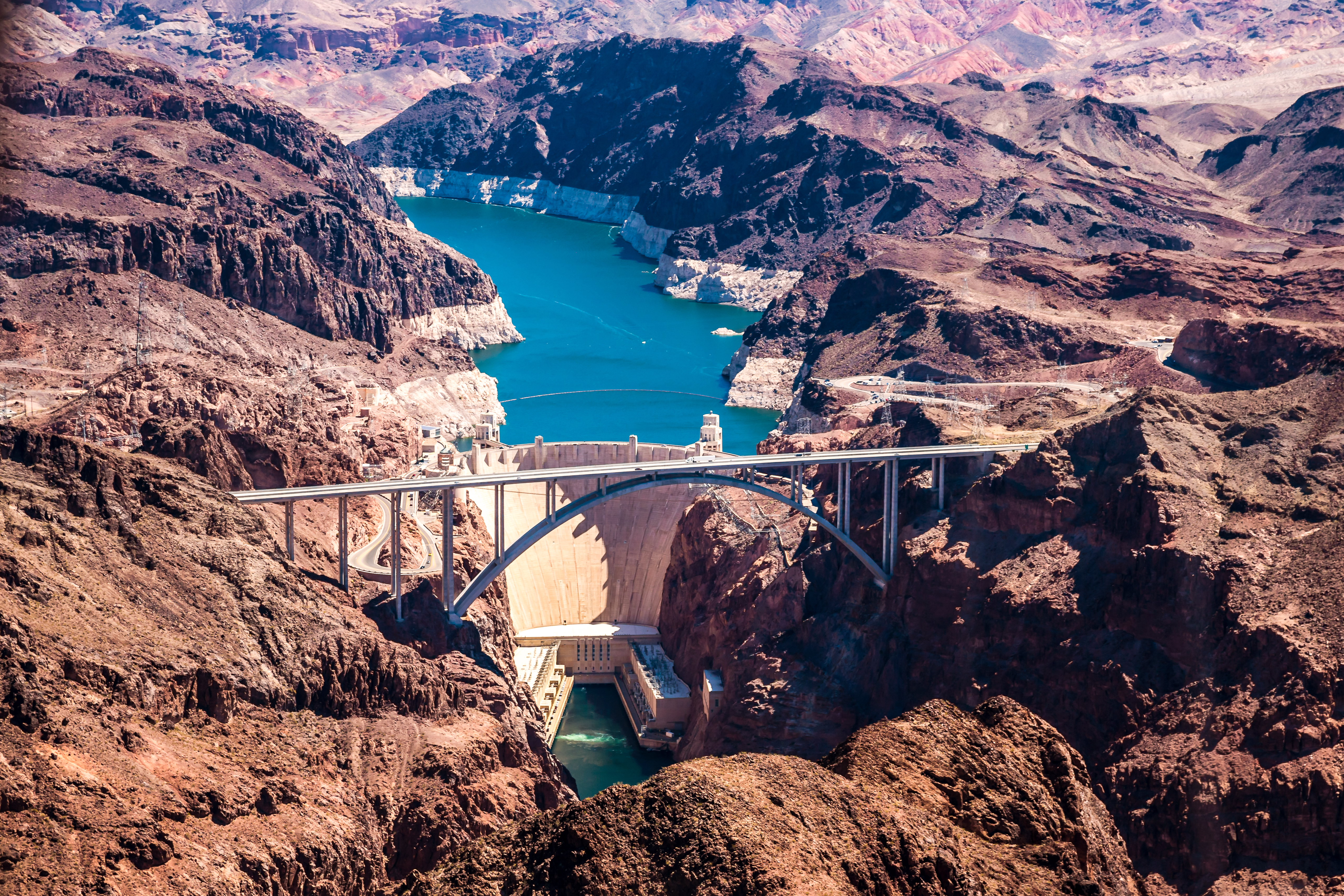 High angle view of Hoover Dam