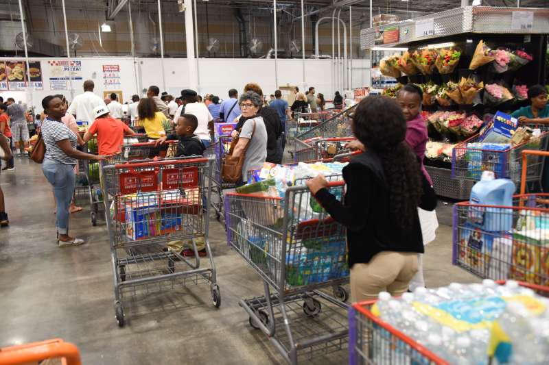 Very long checkout lines at Costco as some people waited up to 8 hours to check in, shop and leave in preparation for Hurricane Irma on September 5, 2017 in North Miami.