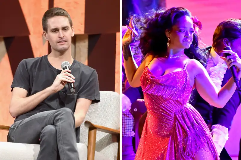 (left) Evan Spiegel; (right) Rihanna