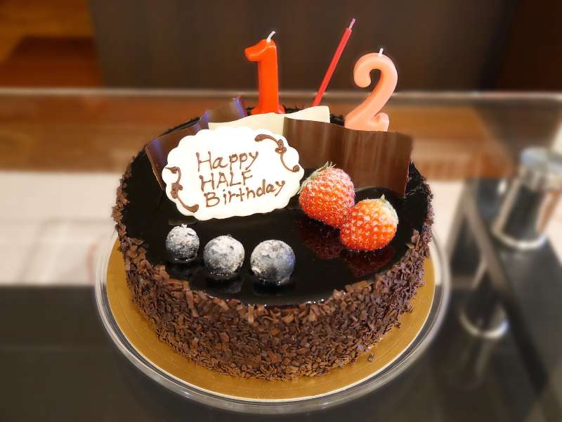 half-birthday cake
