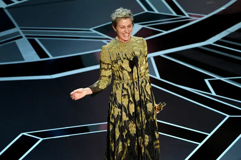 Actor Frances McDormand accepts Best Actress for 'Three Billboards Outside Ebbing, Missouri' onstage during the 90th Annual Academy Awards at the Dolby Theatre at Hollywood & Highland Center on March 4, 2018 in Hollywood.
