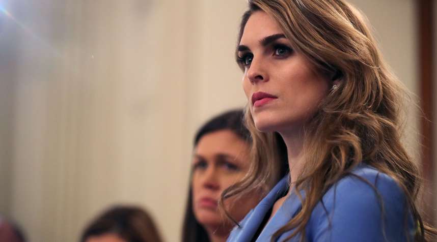 White House Communications Director Hope Hicks attends a listening session hosted by President Donald Trump with survivors of school shootings, on February 21, 2018.