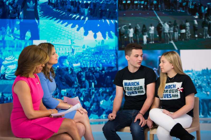Parkland students (l-r) Cameron Kasky and Jaclyn Corin appeared on  Today  to discuss March for Our Lives rallies planned for Saturday, March 24, 2018.
