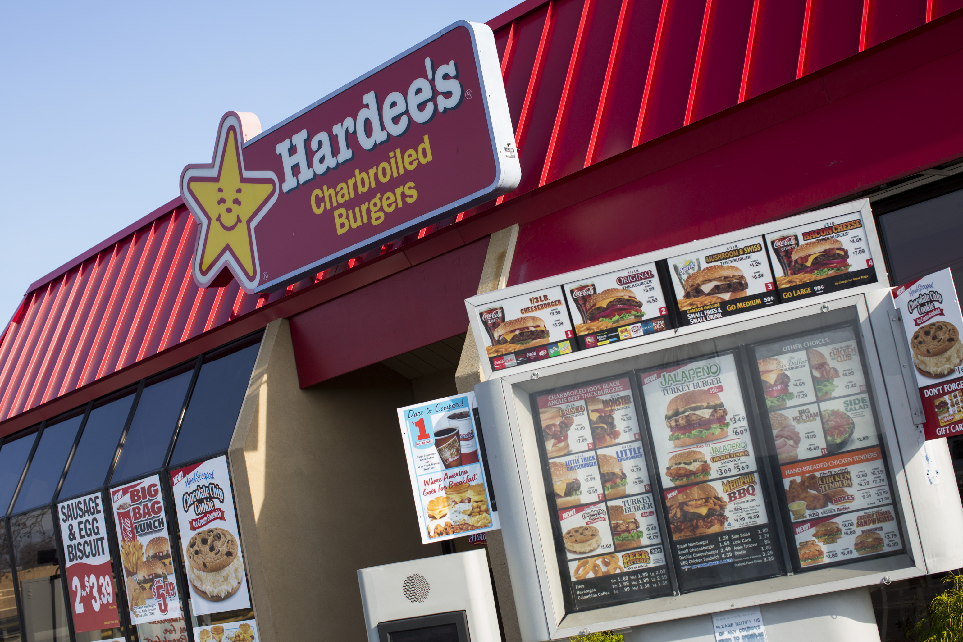 A Hardee's fast food restaurant in Milford, Delaware, December 25, 2012.