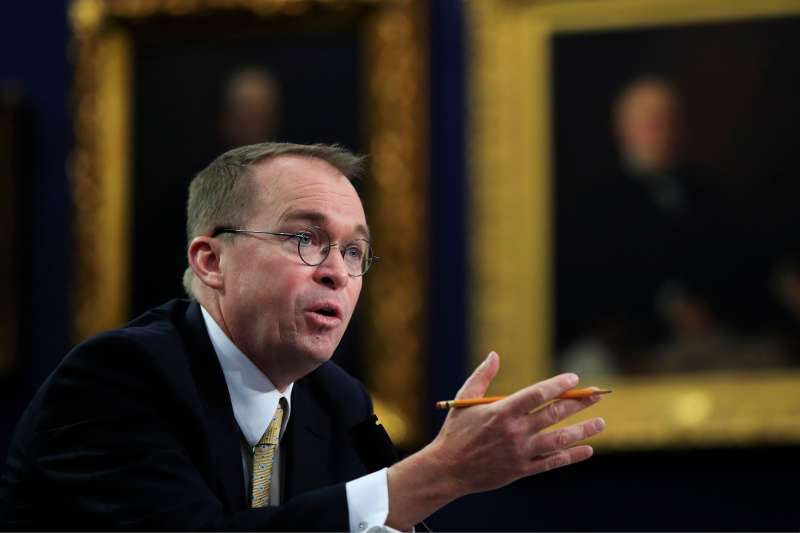 Office of Management and Budget Director Mick Mulvaney testifies before a House Appropriations Committee hearing on Capitol Hill in Washington, April 18, 2018.