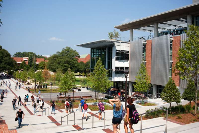Clough Undergraduate Learning Commons Building and Tech Walk