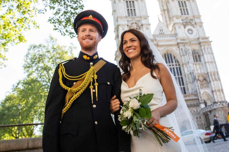 Prince Harry and Meghan Markle lookalikes, Westminster, London, UK - 14 May 2018