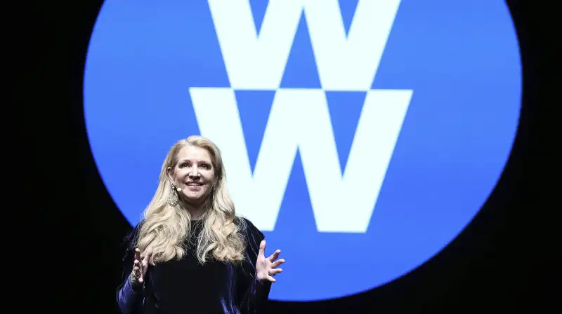 Weight Watchers President and Chief Executive Officer Mindy Grossman unveils the new company purpose: to inspire healthy habits for real life - for people, families, communities, the world - for everyone - at a global employee event at, at Alice Tully Hall, Lincoln Center in New York Weight Watchers Feb 7th Employee Event, New York, February 7, 2018.