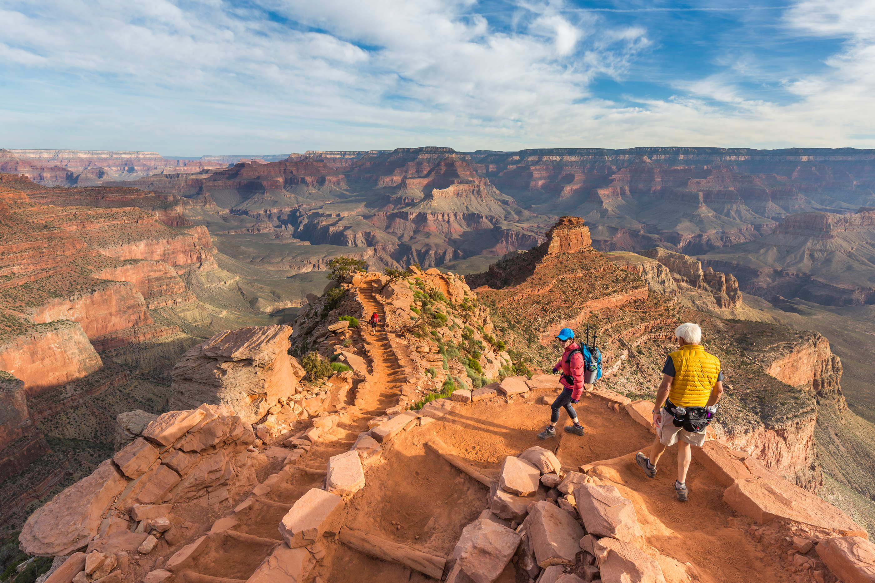 Hikers descend the South Kaibab trail, Grand Canyon National Park.
