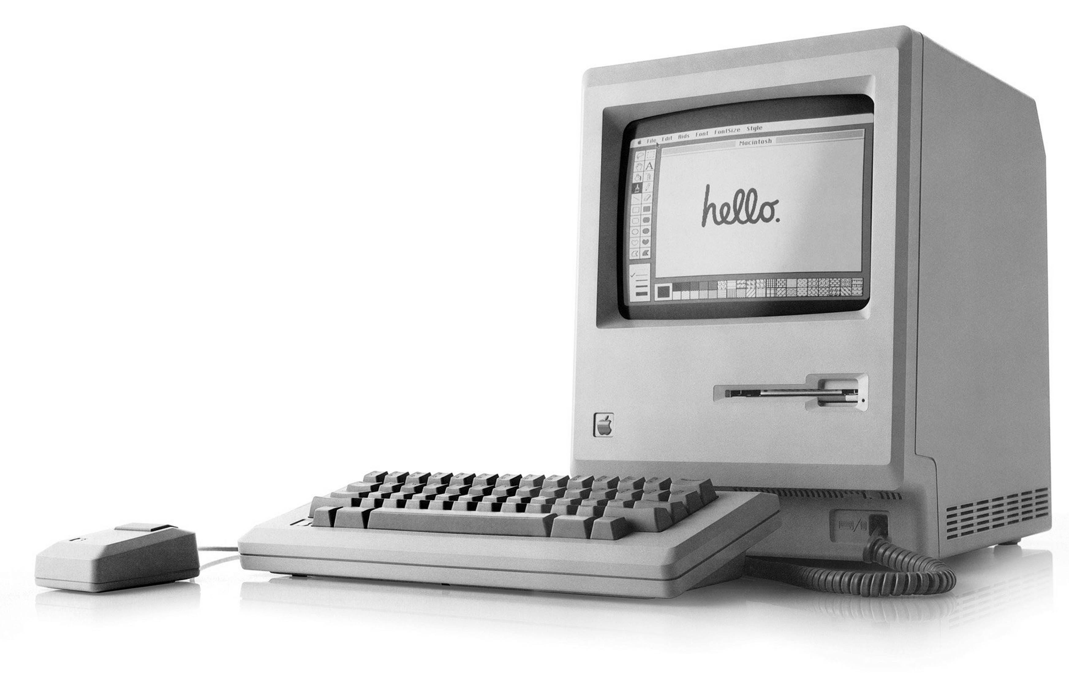 1st Apple Macintosh (Mac) 128K computer, released january 24, 1984 by Steve Jobs