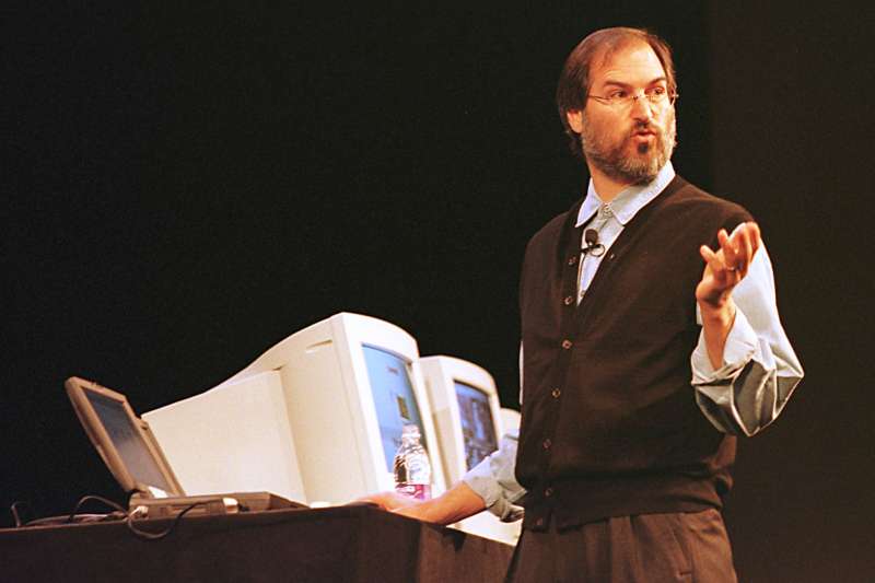 Apple Computer Interim CEO and co-founder Steve Jobs speaks at a press conference November 10 in Cupertino, California. Jobs announced plans to shake the company out of the financial doldrums.