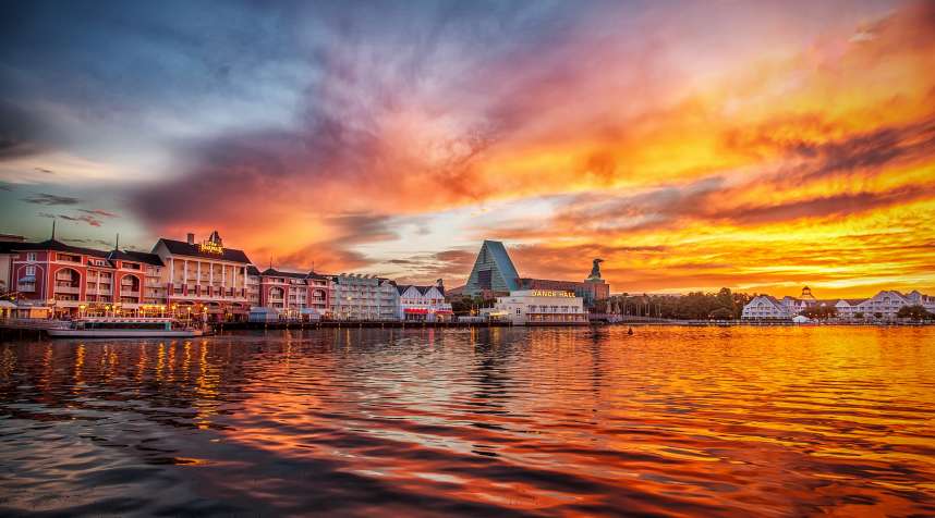 Sunset on the Boardwalk - Disney World, outside Orlando, Florida.