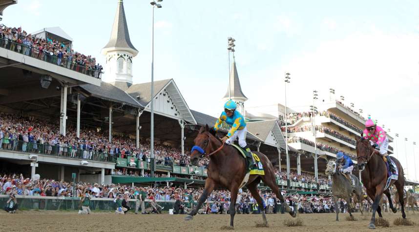The 2015 Kentucky Derby winner American Pharoah, ridden by Victor Espinoza. The horse won 9 out of 11 races it entered, including the Triple Crown, collecting $8.7 million in prize money.