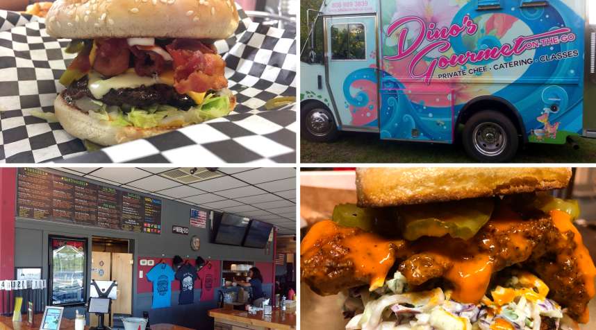 (clockwise from top left) Lucky's Burgers &amp; Shakes; Dino's Gourmet On-The-Go; PDX Sliders; Bros. Sandwich Shack