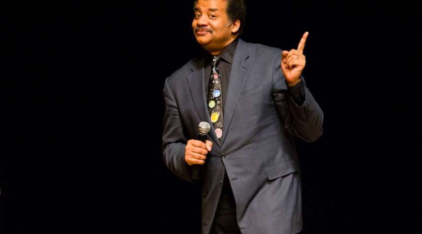 Astrophysicist Neil deGrasse Tyson presents a lecture at the Morris Performing Arts Center in South Bend, Ind.