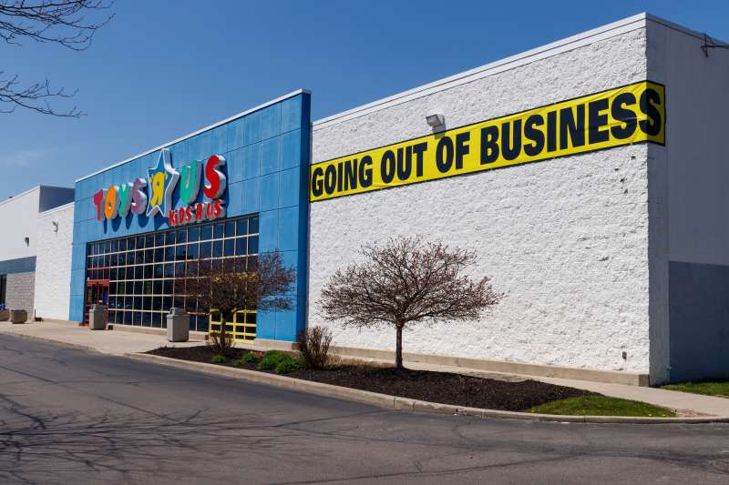 Toys  R  Us Retail Strip Mall Location. Toys  R  Us is going out of business after filing bankruptcy I