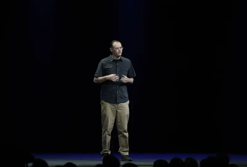 Founder of Epic Games Tim Sweeney Talks About the App at the at the Apple Worldwide Developers Conference (wwdc) 2014 in the Moscone Center in San Francisco, California, June 2, 2014.