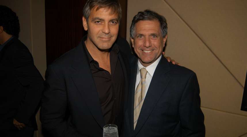 George Clooney and Leslie Moonves attend Walter Cronkite Hosts a Private Screening of Warner Independent Pictures'  Good Night, And Good Luck  Directed by George Clooney at MGM Screening Room on September 21, 2005 in New York City. Moonves helped to develop  ER,  starring George Clooney.