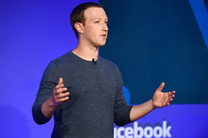 Mark Zuckerberg speaking at Paris conference