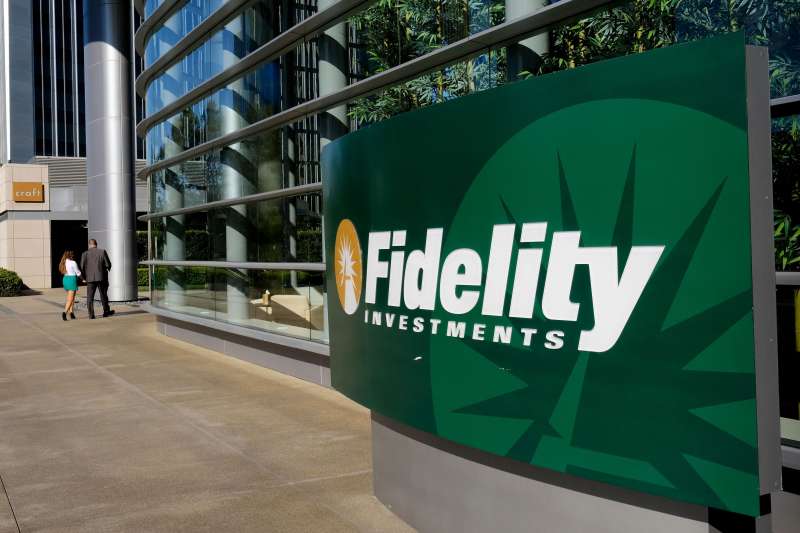 A sign outside of a Fidelity Investments office in the Century City section of Los Angeles.