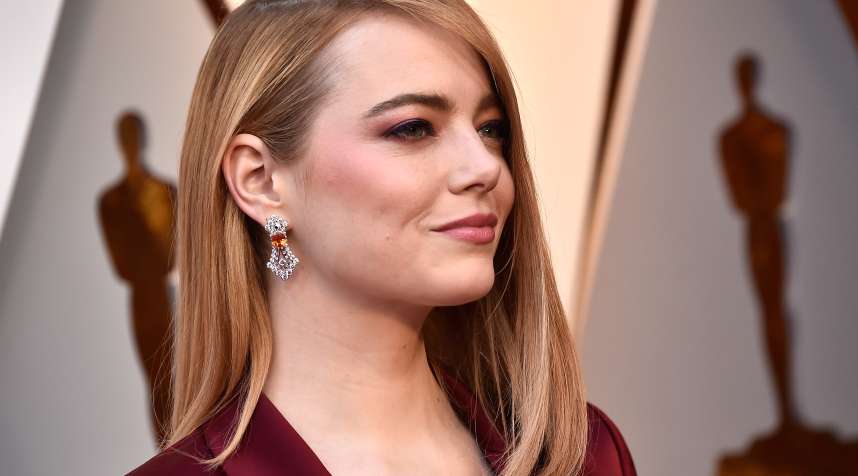 Emma Stone attends the 90th Annual Academy Awards in 2018 in Hollywood.