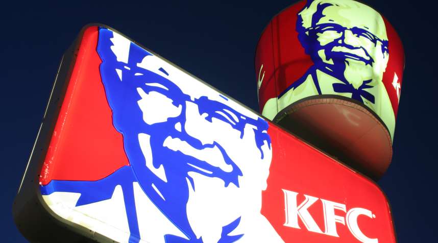 Kentucky Fried Chicken lighted sign featuring the iconic founder, Colonel Harland Sanders.