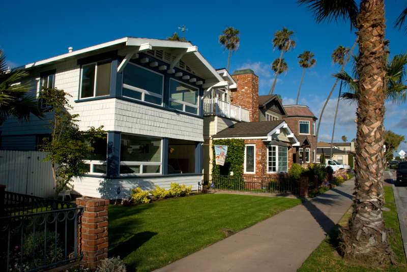 Traditional american suburban homes, California