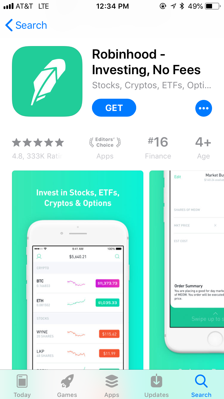 robinhood app ios