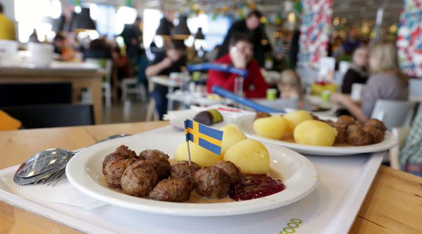 Meatball dish of a Ikea food store inside their furniture Store at the Mega Shopping Centre, Moscow, Russia, March 9, 2013