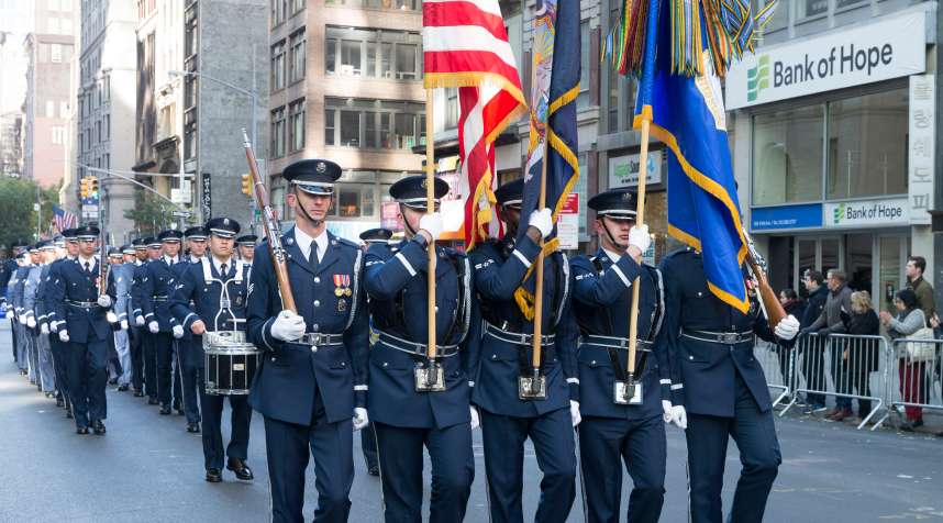 Atmosphere during New York 99th annual Veterans Day Parade on 5th Avenue, November 11, 2017.