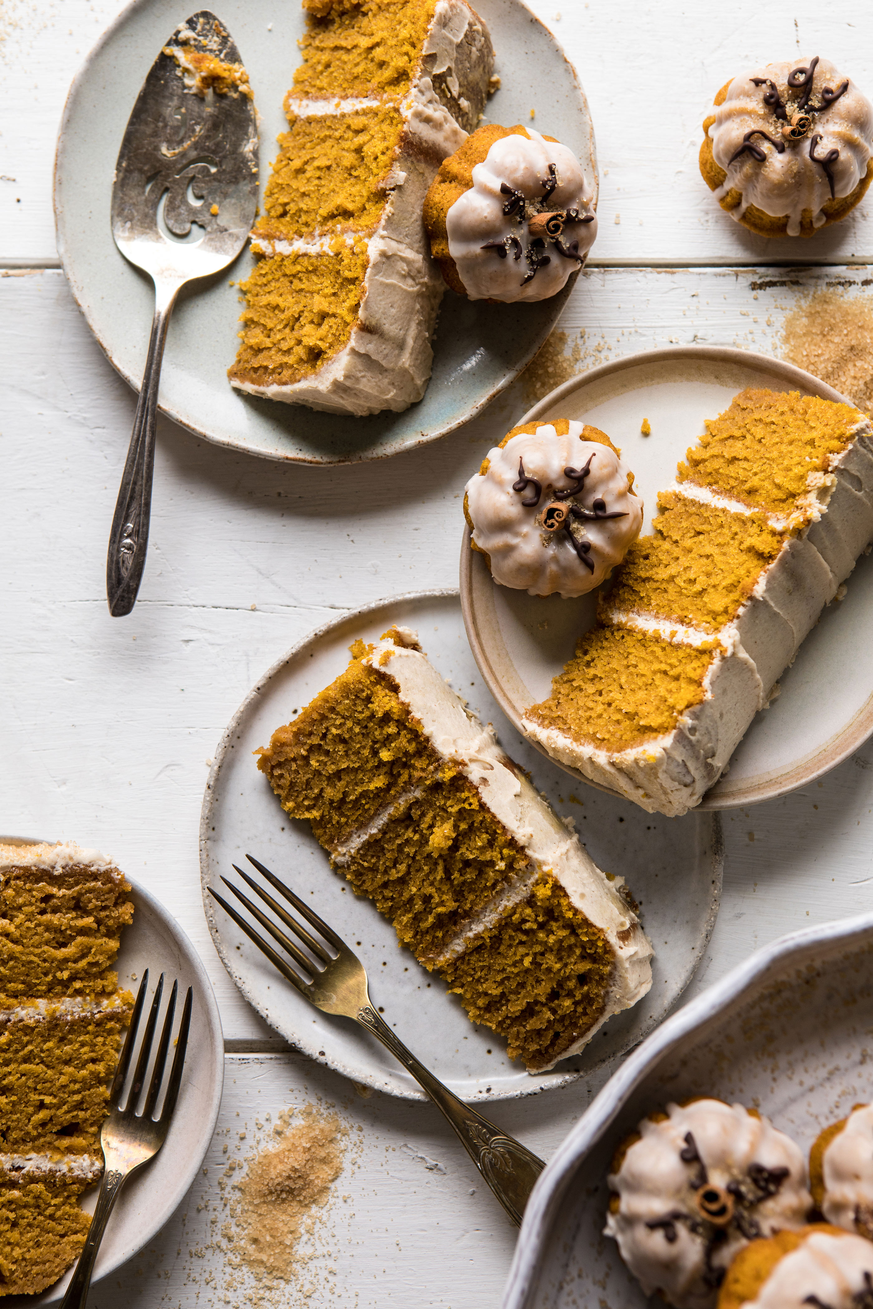 Chai pumpkin cake with maple browned butter frosting