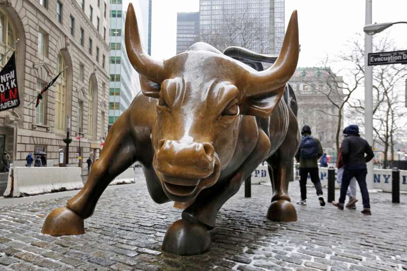 The Charging Bull sculpture by Arturo Di Modica, in New York's Financial District, is shown in this photo, February 7, 2018.