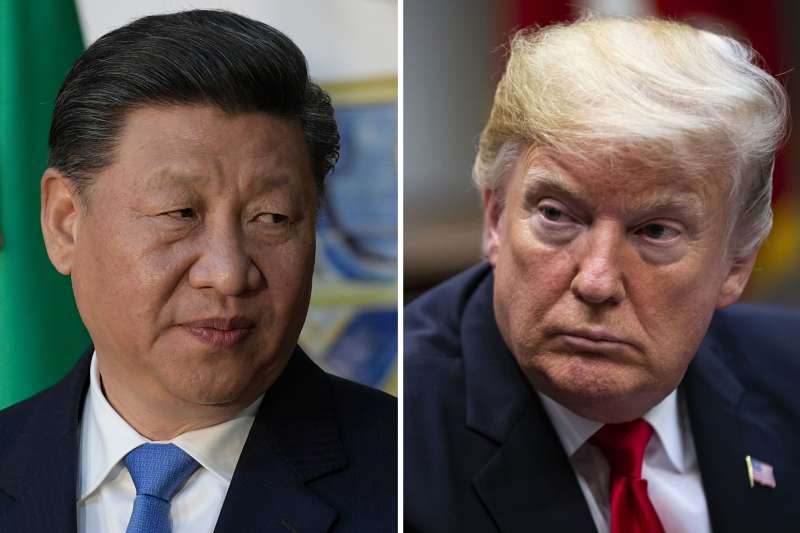 (left) The President of the People's Republic of China Xi Jinping (right) U.S. President Donald Trump