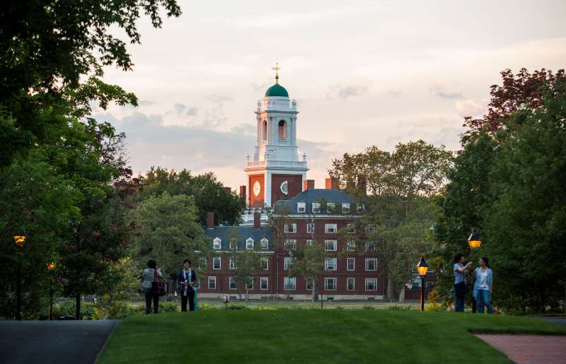 The campus of Harvard Business School and Harvard University, July 26, 2016 in Boston, Massachusetts.