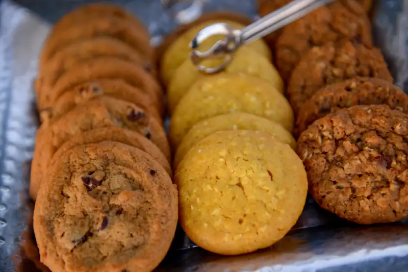 Assorted cookies on plate