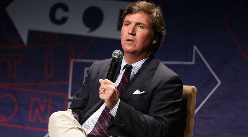 Tucker Carlson speaks onstage during Politicon 2018 at Los Angeles Convention Center on October 21, 2018.
