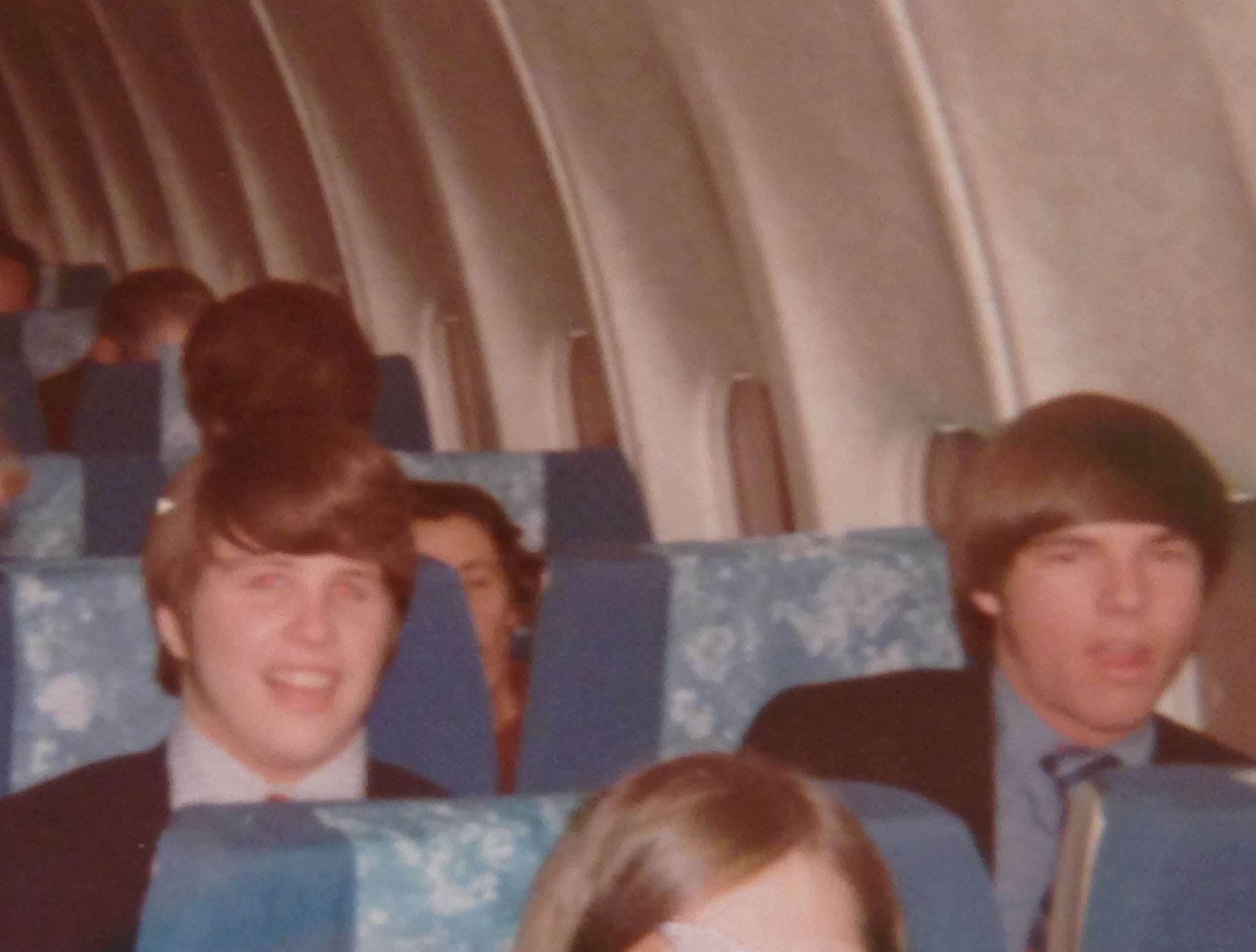 Tom Stuker (right) on his first United Flight